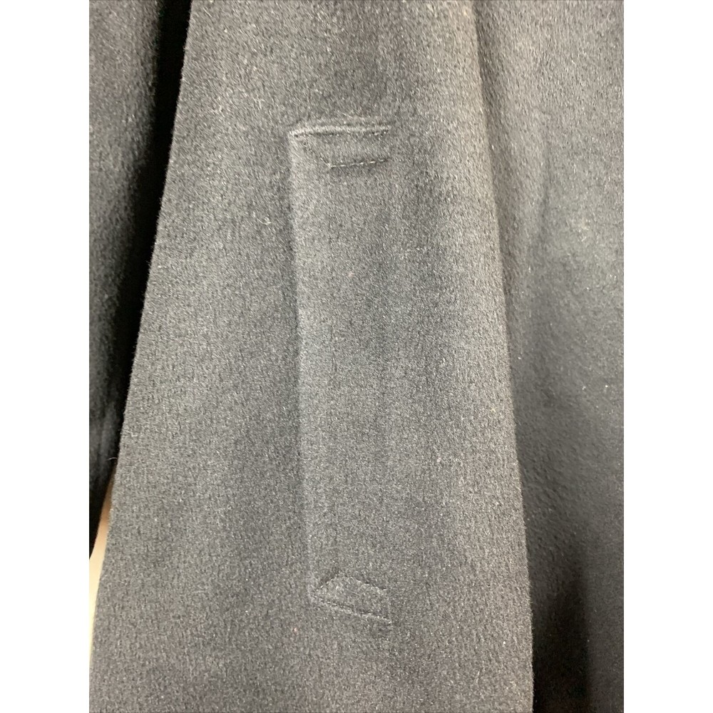 Vintage Women’s SZ 10 Coat Black Outdoor Cold Wool Double Breasted Knee Length - Picture 7 of 12